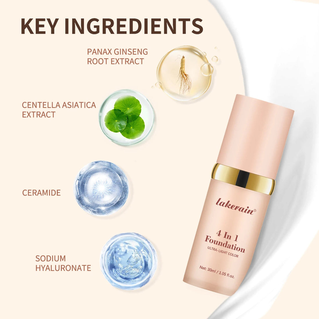 4 In 1 Color Changing Foundation Moisturizer Longwearing Waterproof Concealer Even Skin Toning Sunscreen Spf 30 Whitening Makeup Halalzen