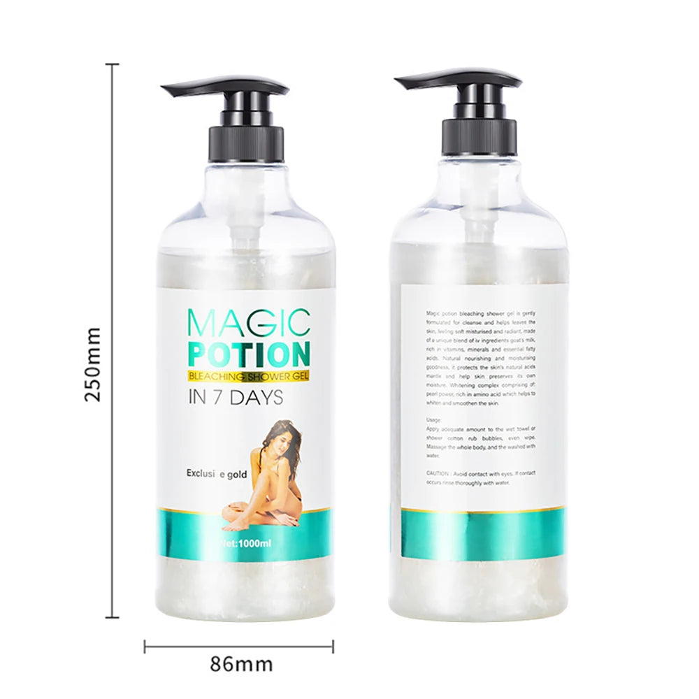 1000ml Kojic Acid Shower Gel Deep Cleansing Brighten Skin Body Wash Skin Whitening Exfoliator Body Care Moisturizing Skincare