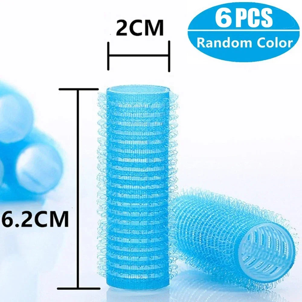 Self-Grip Hair Rollers Heatless Hair Curlers No Heat Hair Bang Volume Self-adhesive Hook &amp Loop DIY Styling Tool Random Color