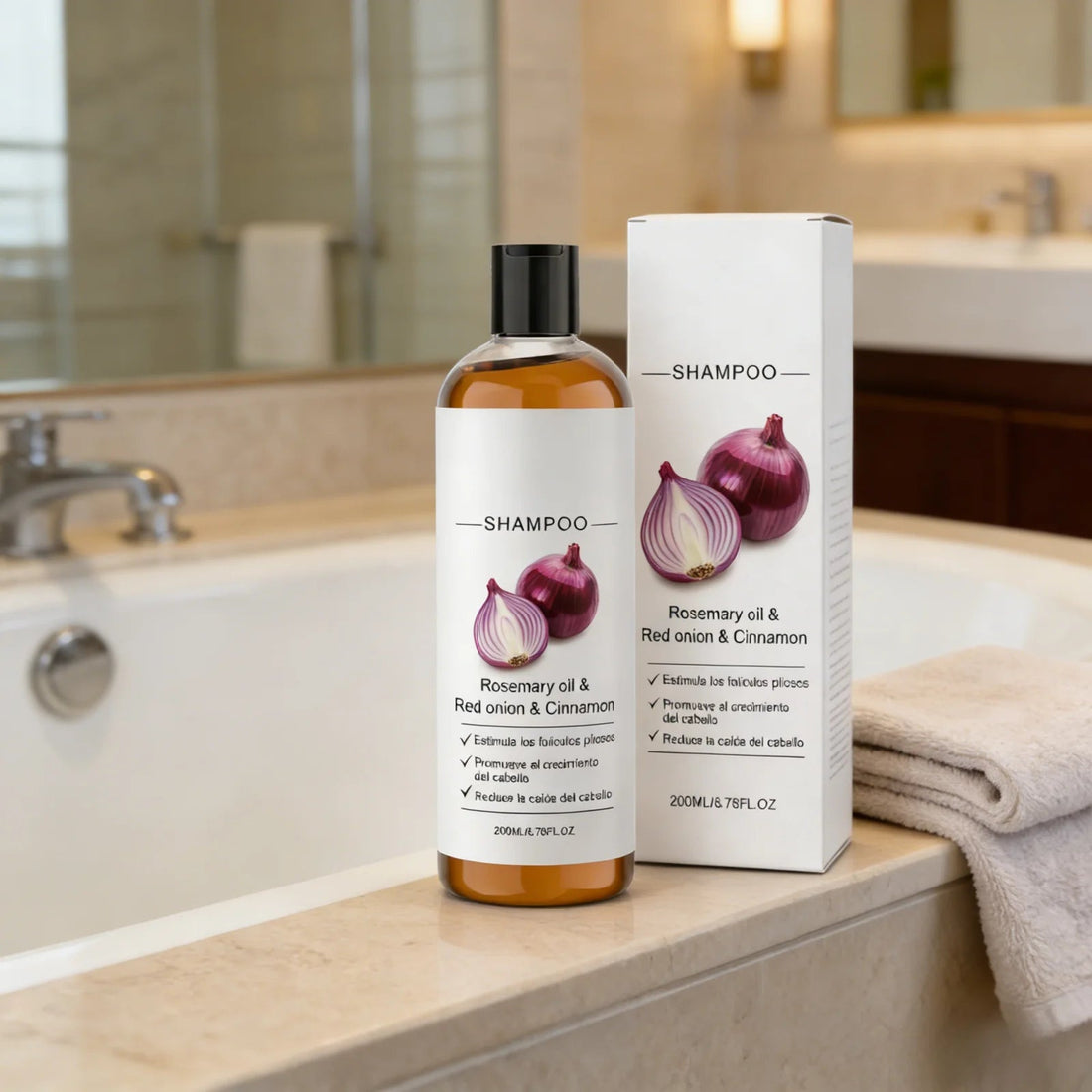 Red Onion Hair Growth Shampoo Against Hair Loss Products Strengthening Hair Follicle Lightweight Cinnamon Rosemary Oil Shampoo Halalzen