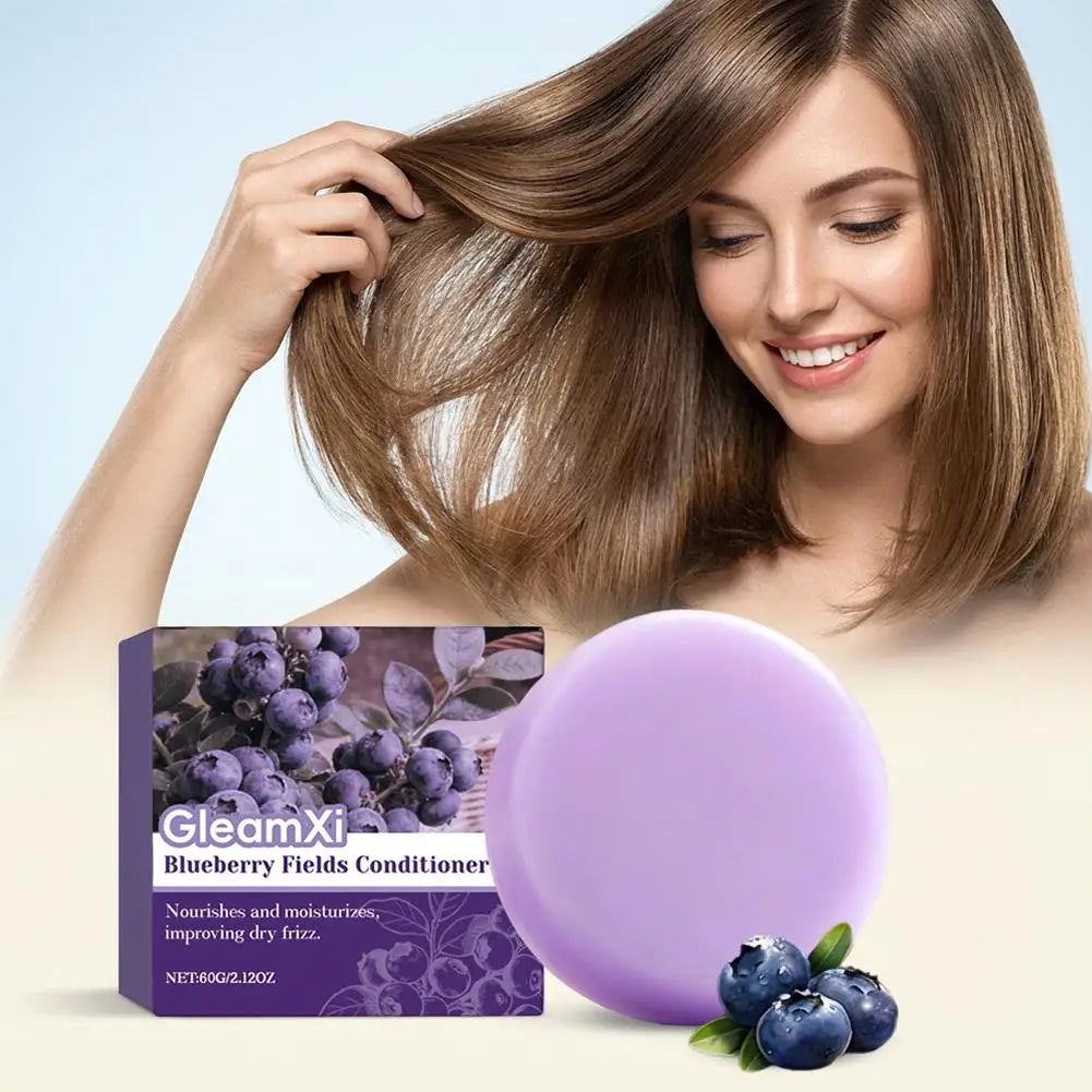 Blueberry Fields Shampoo & Conditioner Bundle Bars Strengthen & Norish Hair, Gentle Moisturizing Scalp Dry & Damaged Hair Care Halalzen