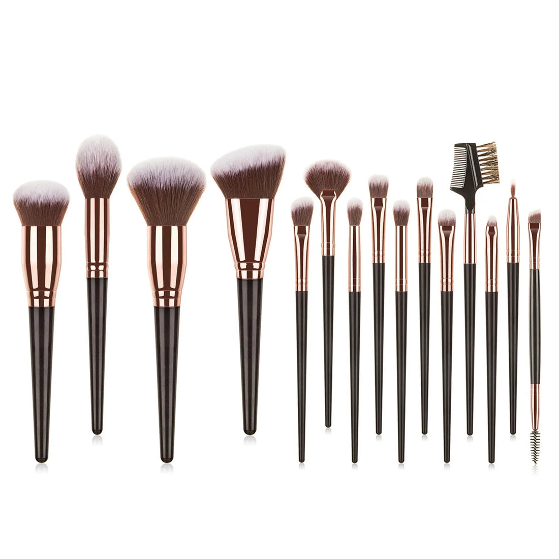 10/15pcs Black Makeup Brush Sets Professional Natural Fiber Hair Brush Foundation Kakubi Contour Eyeshadow Blending Beauty Tool Halalzen