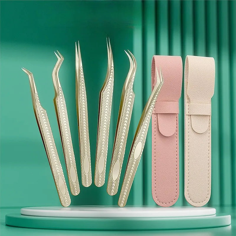 MARIA SASHA Tweezer Extension Eyelash Brush Stainless Steel Fiber Tips for Makeup Tools