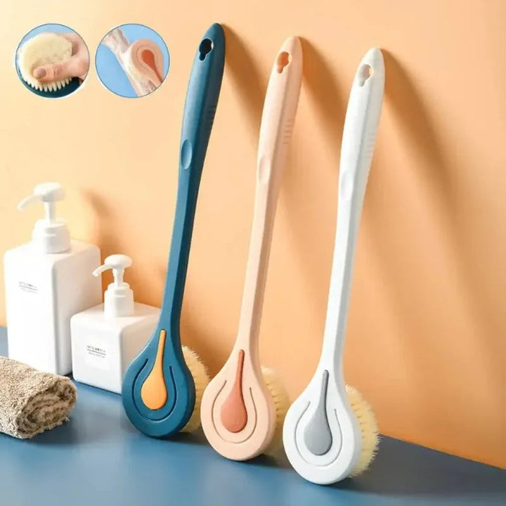 1PC Long Handle Soft Hair Bath Brush - Back Ball Scrubber Mud Massage Shower Body Brush for Bathroom Halalzen