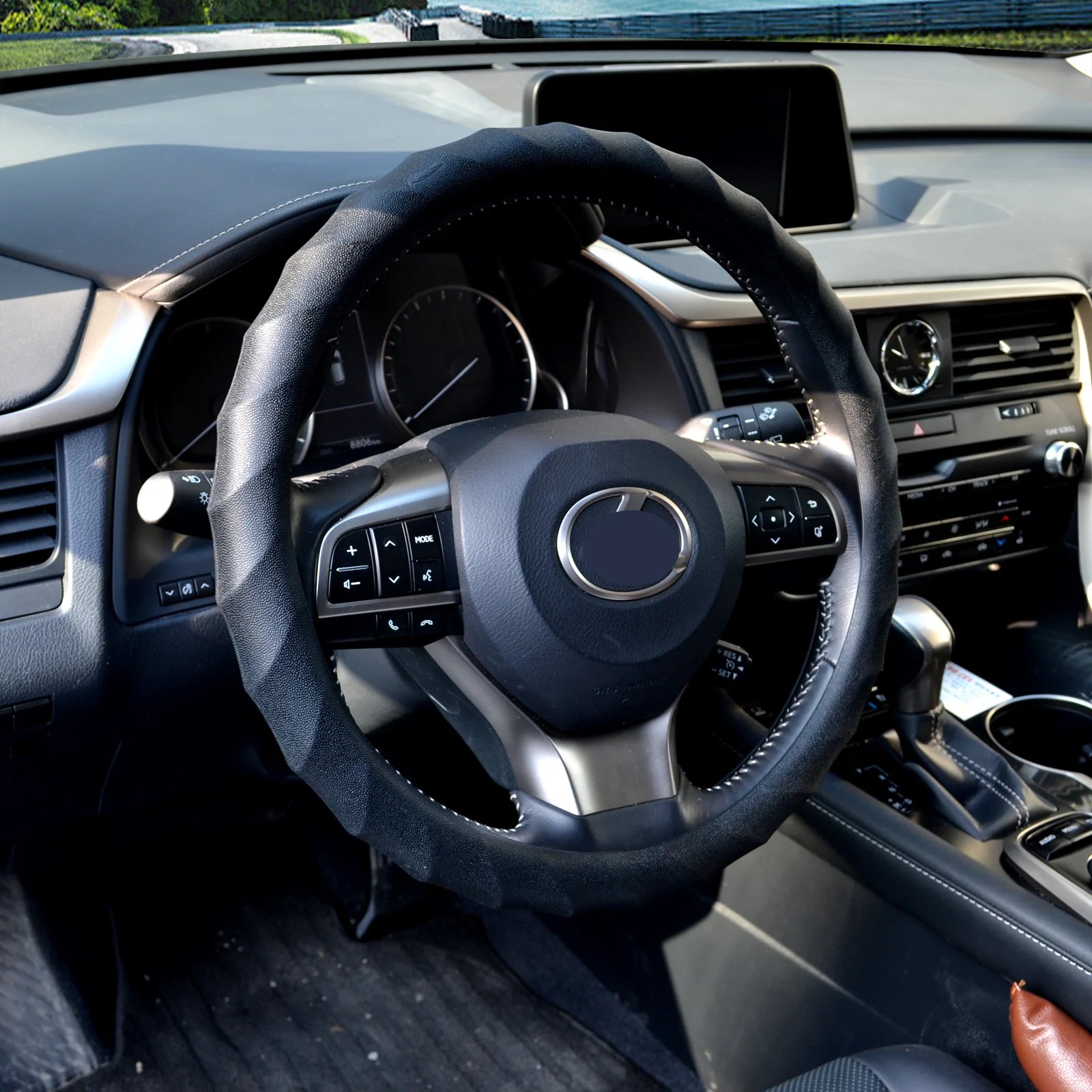 Silicone Steering Wheel Cover Leather Car Accessories Skidproof Covers For 36-38CM Universal Protector For Lada Renault Clio 2 3