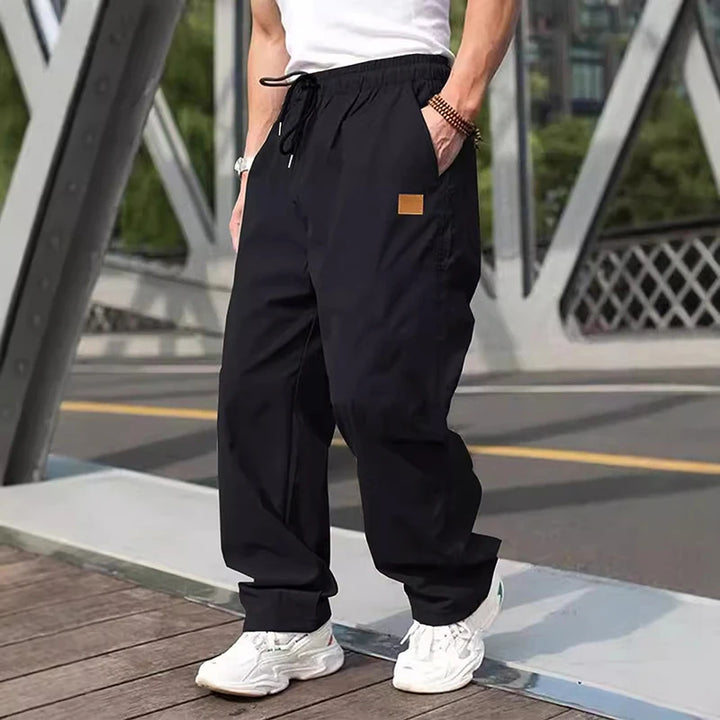 Men s Relaxed Fit Cargo Pants with Adjustable Drawstring Waistband and Multiple Pockets for Everyday Wear