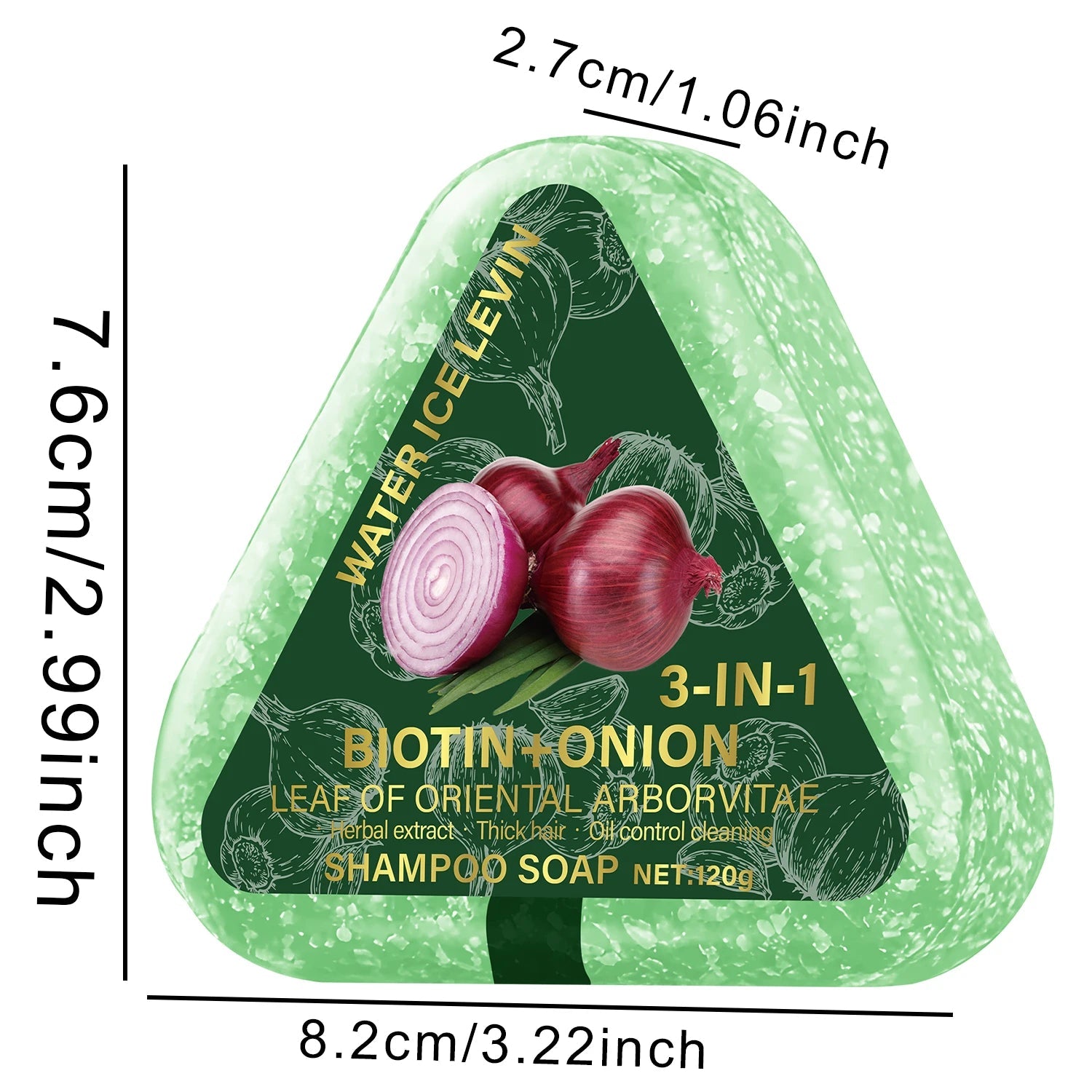 Biotin Onion Hair Soap. 3-in-1 Formula. Plant Extracts Deep Cleaning. Healthy Black Shine. Smooth Non-Stick Comb. 120g Net. Halalzen