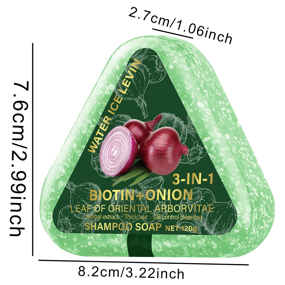 Biotin Onion Hair Soap. 3-in-1 Formula. Plant Extracts Deep Cleaning. Healthy Black Shine. Smooth Non-Stick Comb. 120g Net. Halalzen