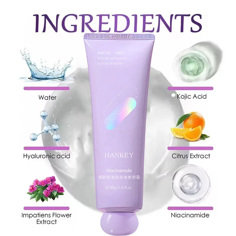Remove Melanin Nicotinamide Brightening Cream For Dark Skin Effective Lighten Thigh Inner Bleach Private Parts Brighten 80g