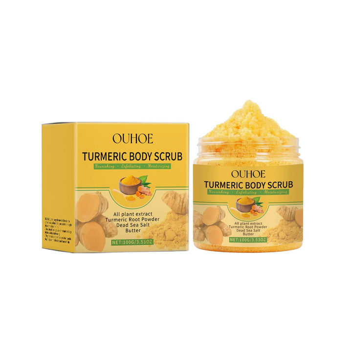 Turmeric Body Scrub for Women Men Lightening Exfoliate Remove Dead Skin Pore Cleansing Dark Inner Moisturising Smooth Skin Care Halalzen