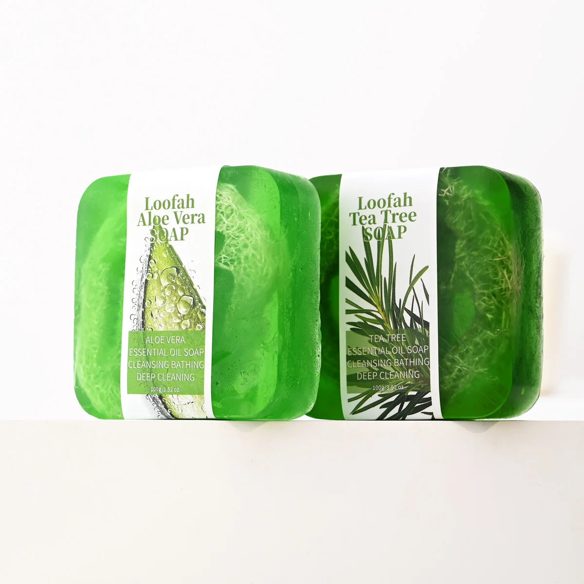 S+100g Tea Tree Loofah Soap Adult Glycerol Herbal Natural Silk Melon Moisturizing Whitening Facial Cleanser Body Bath Cleaning S Halalzen