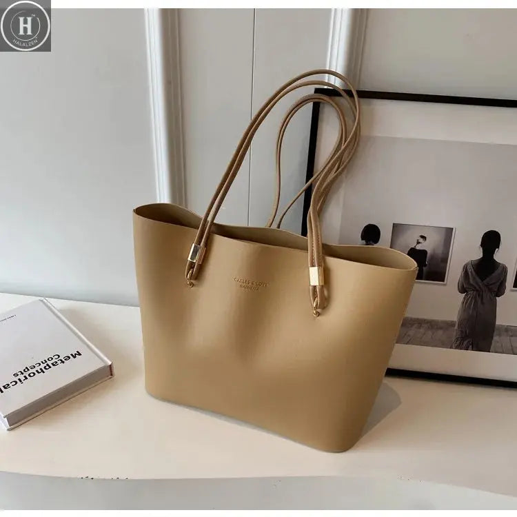 Red Fashion Shoulder Bag Large Capacity Brand Tote Bag PU Leather Luxury Designer Tote Bag Commuter Wedding Party Big Handbag HALALZEN