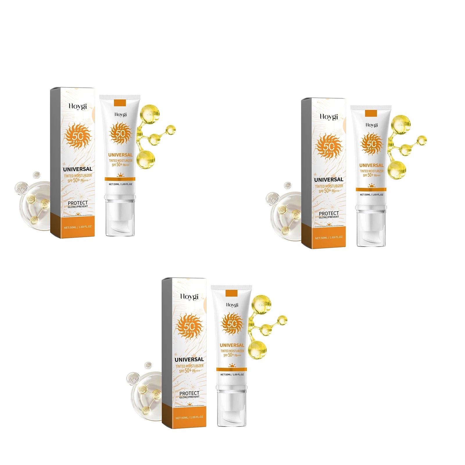Sunscreen Cream Foundation Face Sun Block Isolation UV Protector Skin Refresh Moisturize Oil Control Waterproof Spf50+ Sunscreen Halalzen