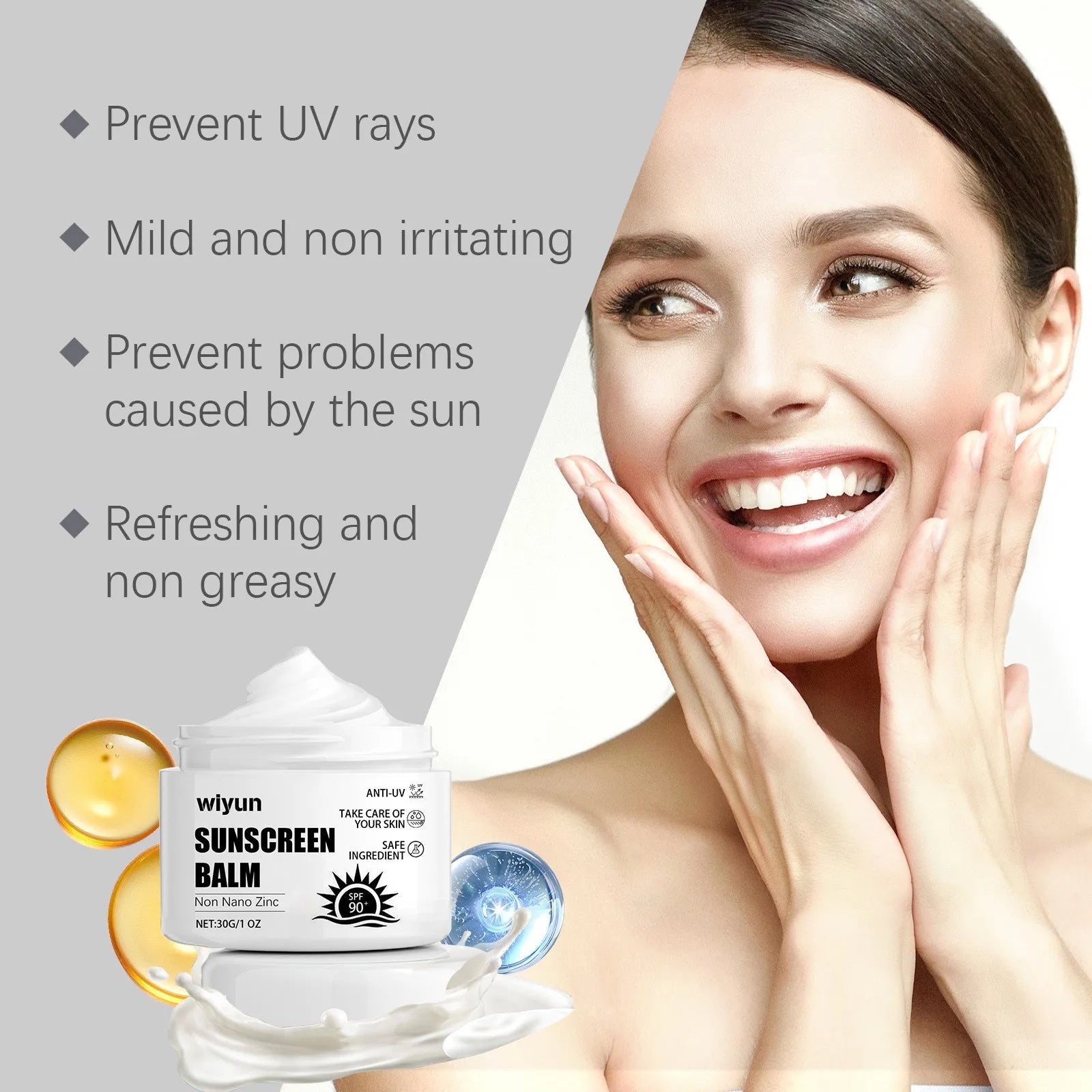 Facial Body Sunscreen Anti UV SPF90 Shine Protection Sunblock Solar Isolation Oil-Control Refresh Moisturizer Brighten Sun Cream Halalzen