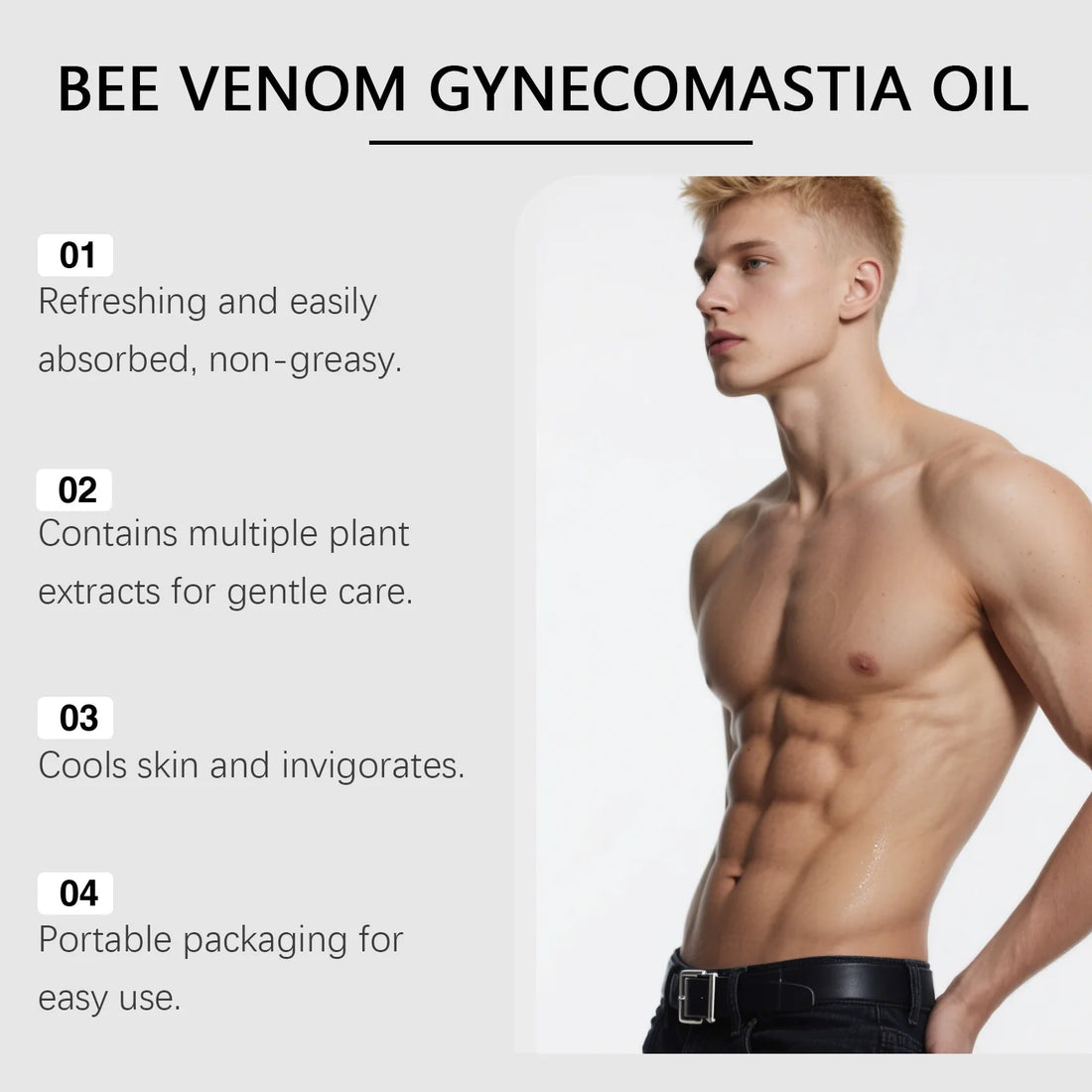 Bee Venom Gynecomastia Oil For Men Breast Shaping Breast Massage Serum Breast Tighten Oil Male Skin Body Moisturizing Care