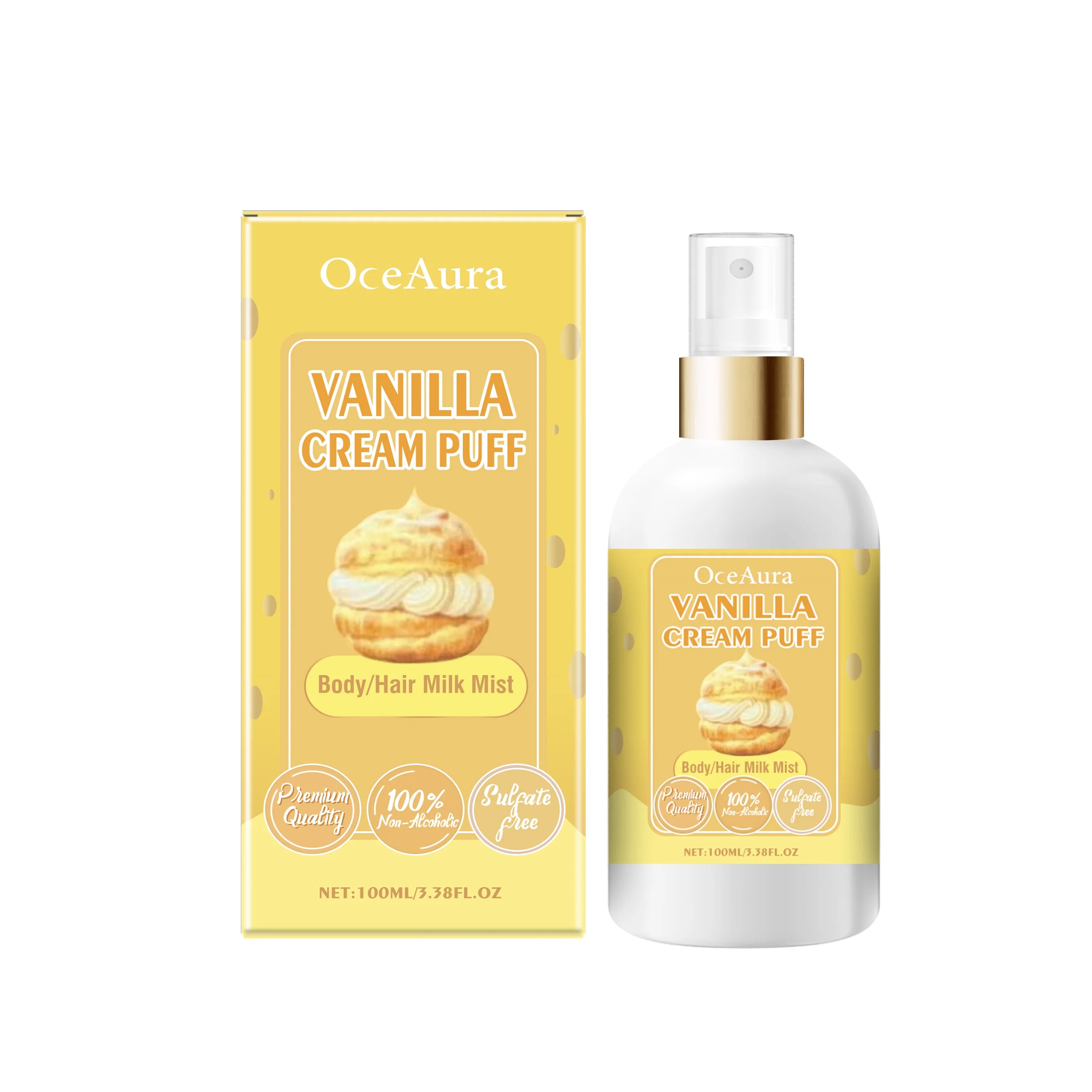 OceAura Body Milk Mist Strawberry Long Lasting Hydration Moisturizer Skin Brightening Products Smoothing Hair Perfume Spray 100g