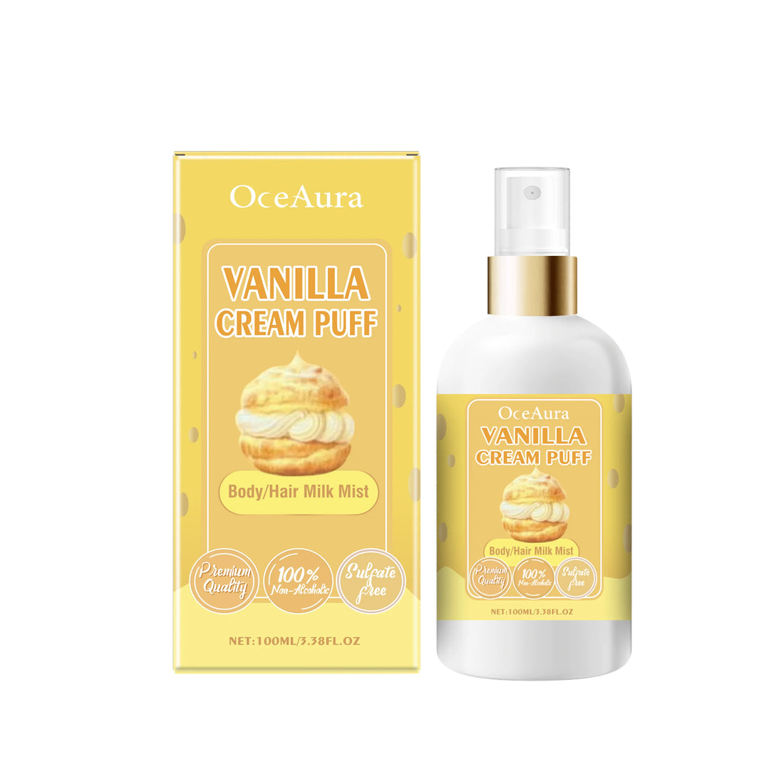 OceAura Body Milk Mist Strawberry Long Lasting Hydration Moisturizer Skin Brightening Products Smoothing Hair Perfume Spray 100g