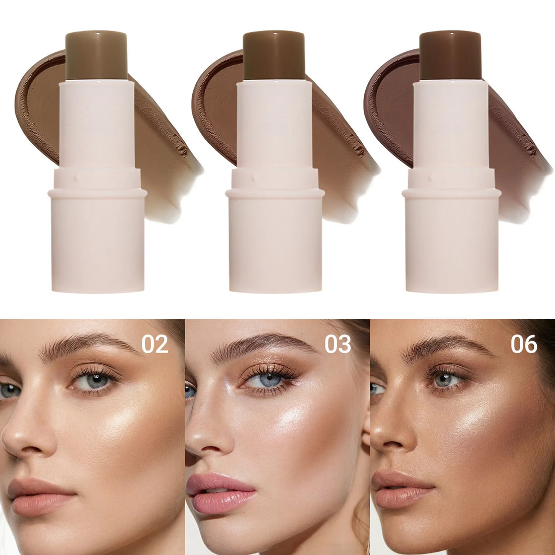 YOUNG VISION Face Contour Highlighter Stick, Dual-Ended Cream Concealer Shading Stick for Nose, Collarbone, Natural 3D Makeup