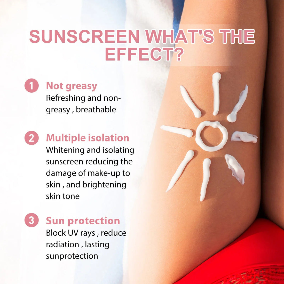 Niacinamide Sunscreen Solar Blocker UV Protector Skin Brightening Refresh Sunproof Oil Control Anti Sun Facial Protection Cream Halalzen