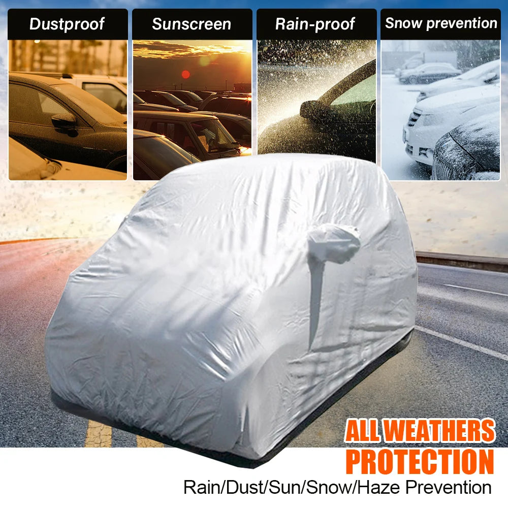 Car Cover Sun UV Protection Car Body Sun Rain Dustproof Waterproof Cover S/M/L/XL/XXL Car Covers Smart Outdoor Full Universal