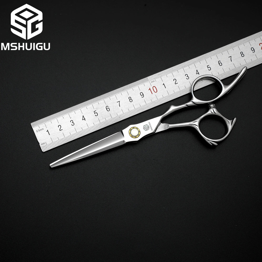 MSHUIGU 440C Professional Barber Scissors 6-7 Inch Laser Wire Serrated Blade Multi-Functional Thinning Hair Shears for Salon Too