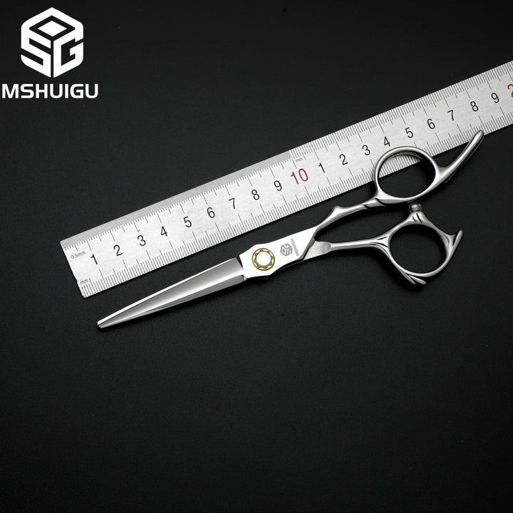 MSHUIGU 440C Professional Barber Scissors 6-7 Inch Laser Wire Serrated Blade Multi-Functional Thinning Hair Shears for Salon Too