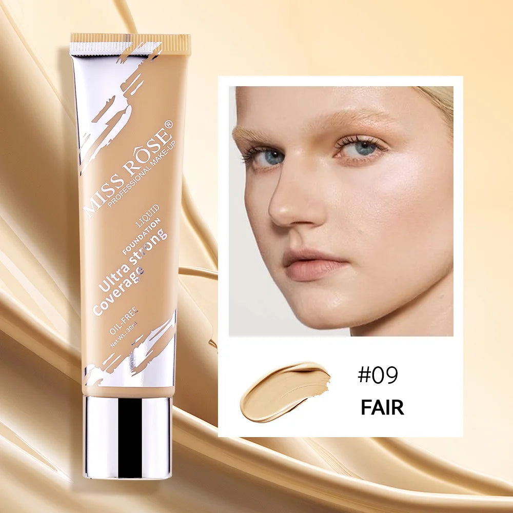 Oil‑control LongLasting Foundation Cream Natural Buildable Coverage Concealer Makeup Base Sweat Proof Non‑fading Facial Cosmetic