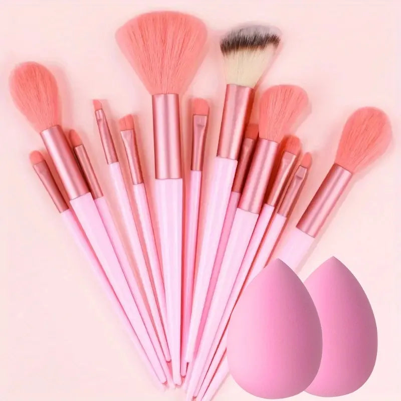 13Pcs Soft Fluffy Makeup Brushes Set for Cosmetics Foundation Blush Powder Eyeshadow Kabuki Blending with Makeup Sponge Egg