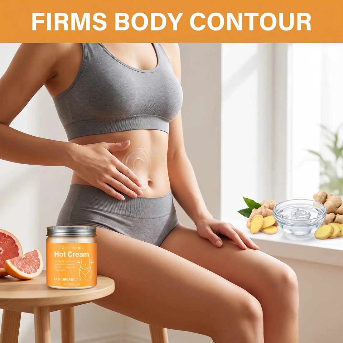 West Month Firming Body Cream Tightens Skin Boosts Elasticity Lightens Fine Lines Hydrates and Moisturizes Brightens Skin Tone