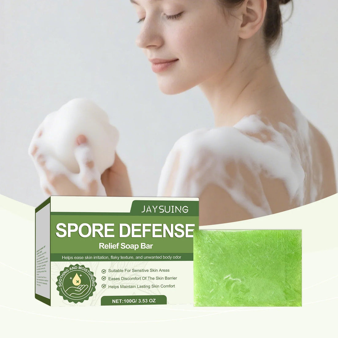 Gentle Moisturizing Body Soap - Mild Cleansing Bar for Long-Lasting Daily Hydration, Soothing Non-Tightening Skin Care Halalzen