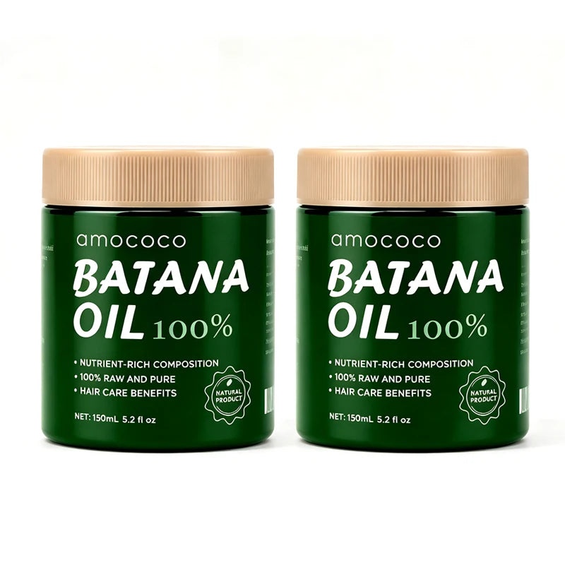 Amococo 2pcs Batana Oil 100% 150ml Each Pure Natural Hair Oil Treatment Nourishing Moisturizing Repair Care for Dry Damaged Hair Strengthening Conditioner for Women Men