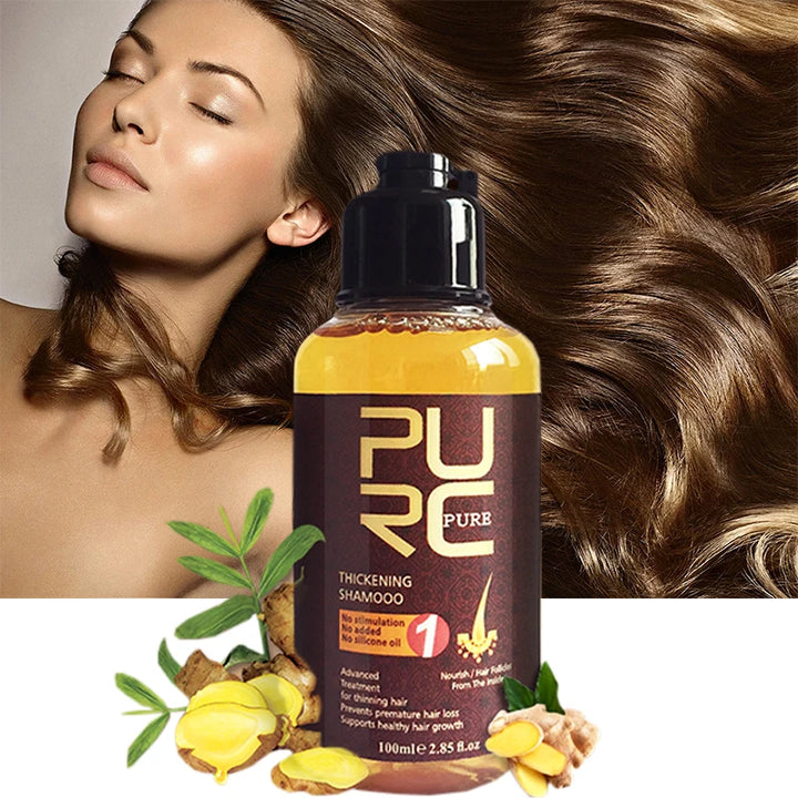 PURC 100ml Ginger Hair Loss Shampoo Hair Growth Treatment For Hair Regrowth Repair Hair Root Thicken Hair Care