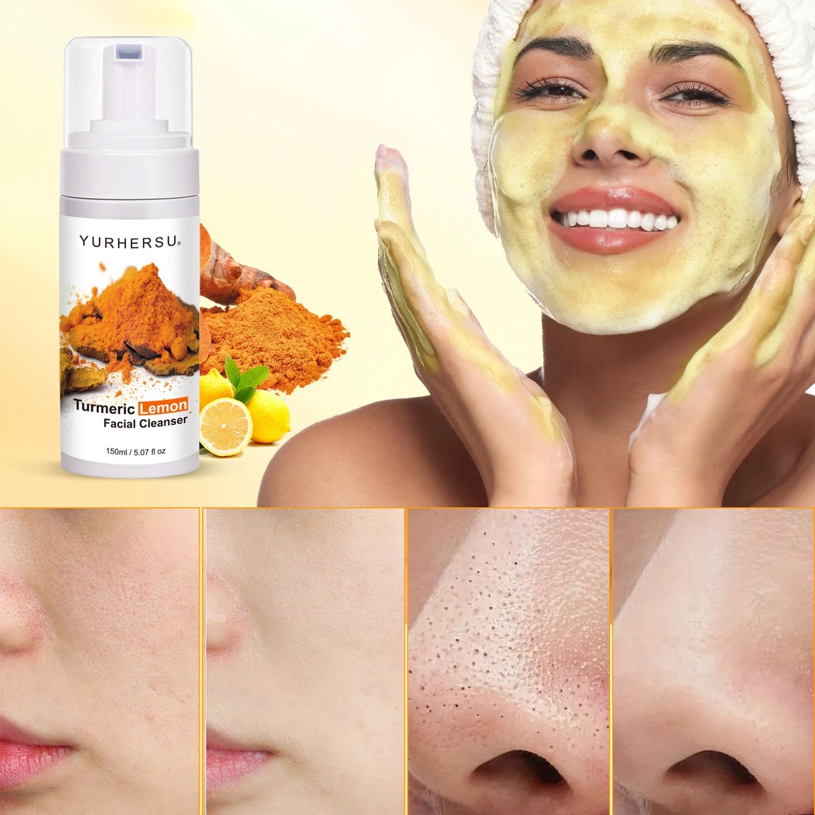 Turmeric foam facial cleansing: Say goodbye to darkness and welcome brightness Halalzen