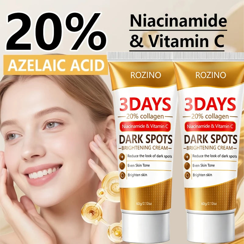 3 Day Pore +Dark Spot Brightening Cream, Containing Collagen, Niacinamide, and Vitamin C, Deeply Moisturizes, Reduces the Appearance of Dark Spots, Tightens Pores, Evens Out and Brightens Skin Tone, Quickly Brightens Skin Ton