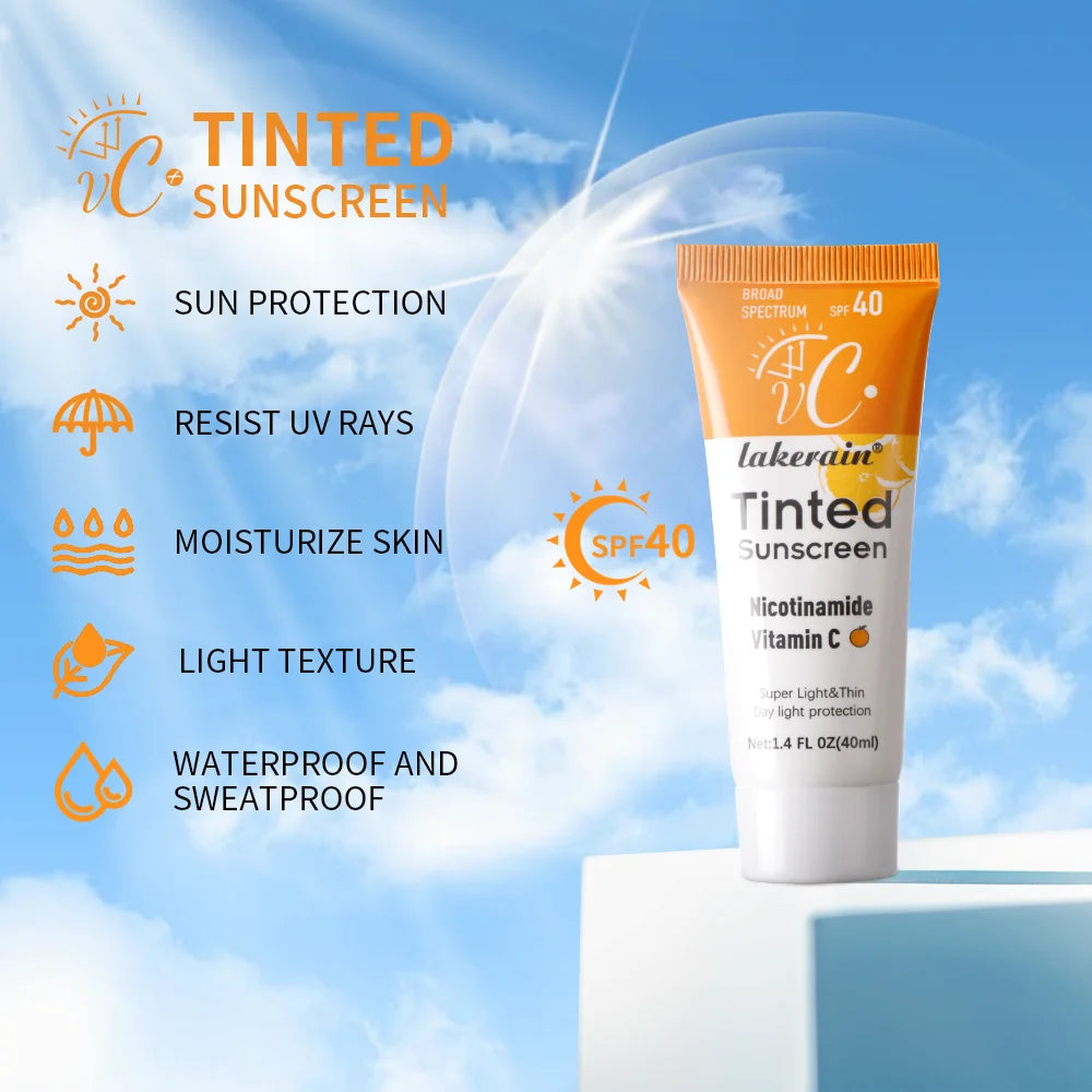 Facial Body Sun Cream SPF40+UV Sun Cream Skin Protective Cream Light Coverage UV Protection Foundation Cream Makeup Halalzen