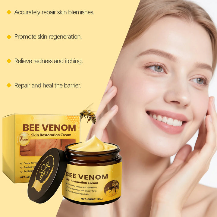 Bee Venom Skin Restoration Cream for Chicken Skin Blemish Remover Acne Removal Products Hyaluronic Acid Bee Venoms Repair Cream
