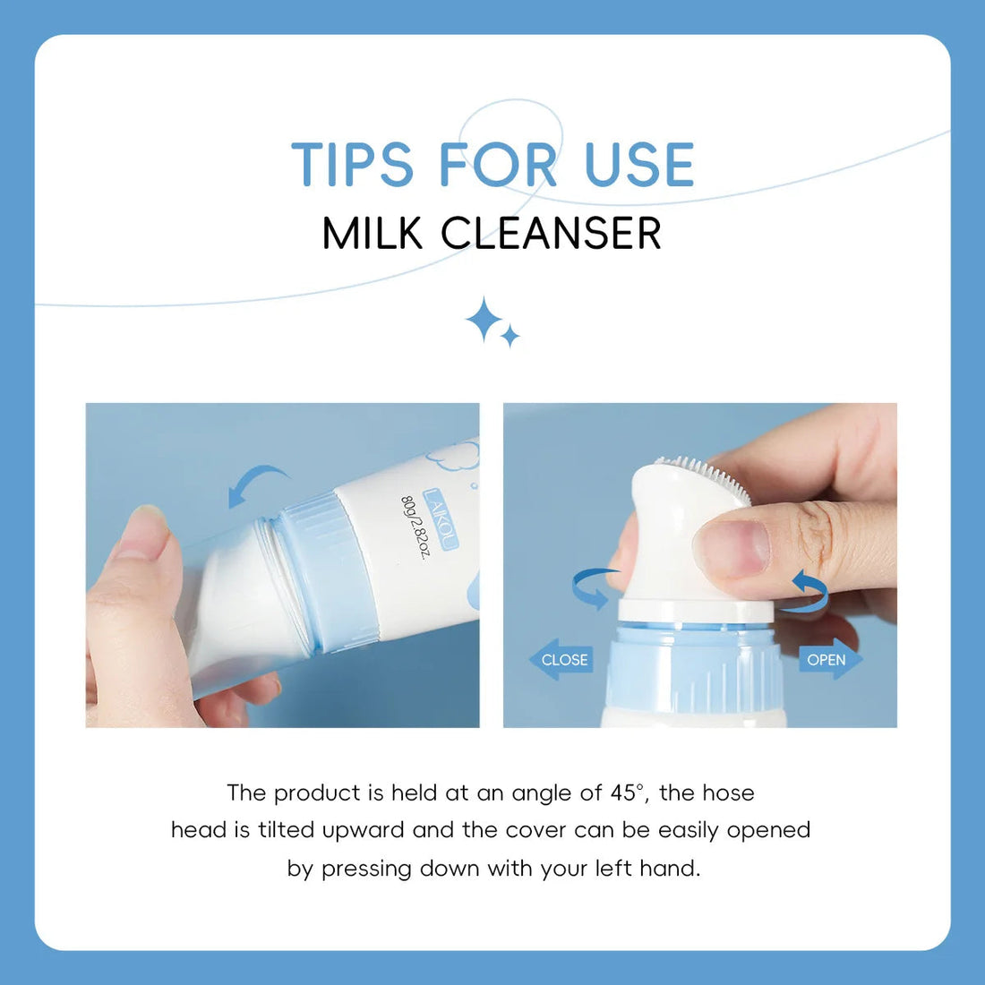 Laikou Milk Face Cleanser Facial Scrub Cleansing Wash Foam Mossee Acne Oil Control Blackhead Remover Shrink Pores Skin Care 80g Halalzen