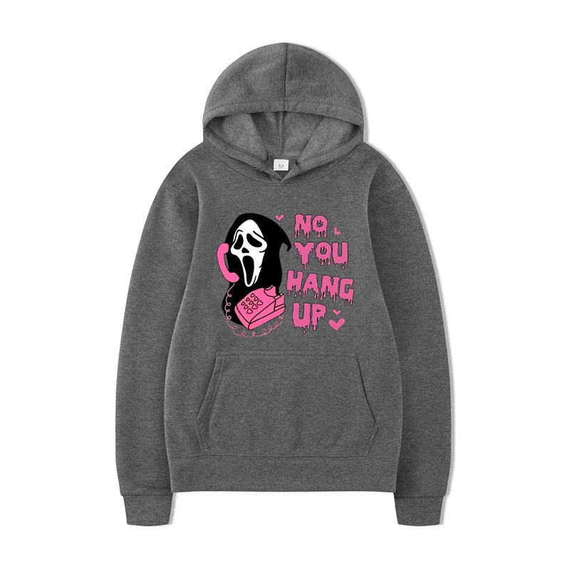 No You Hang Up Halloween Hot Selling Hoodie Colorful Printed Harajuku Hip Hop Long Sleeve Loose Hoodie Casual Top