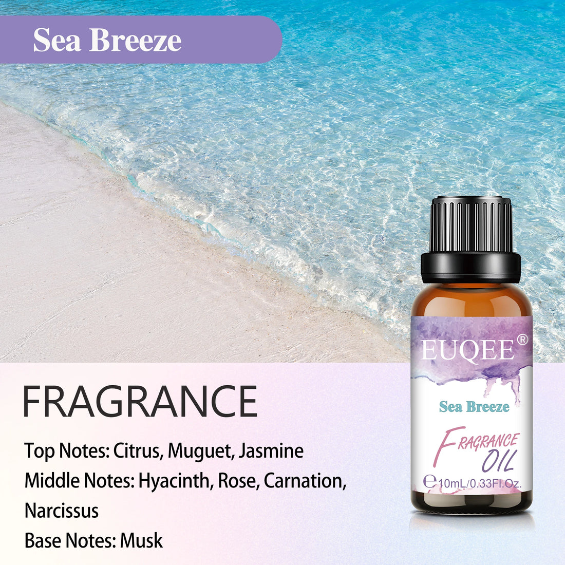 EUQEE 10ml 30ml 100ml Blend Essential Oil White Musk Baby Powder Almond & Vanilla Fragrance Oil for Diffuser Making Candle