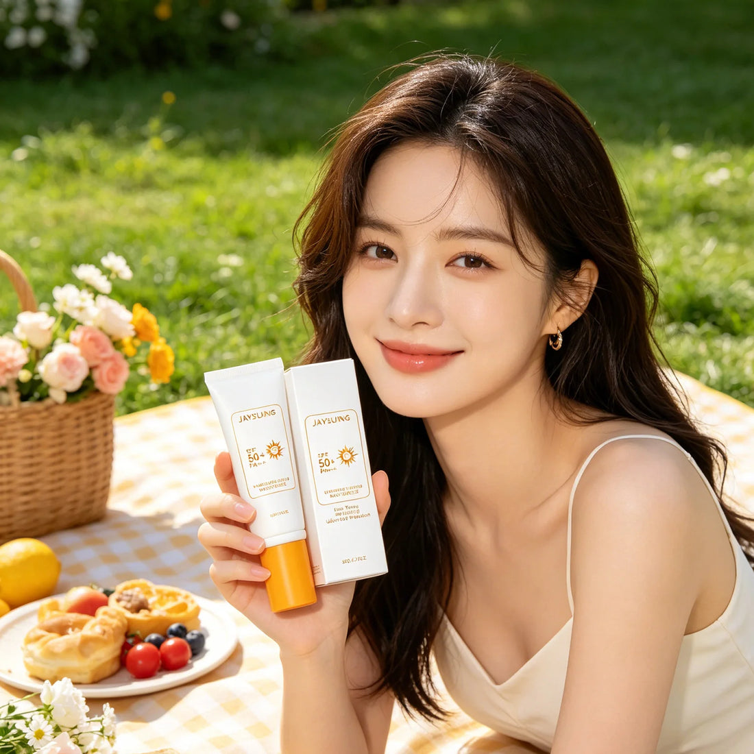 Jaysuing Tinted Sunscreen Spf 50 Anti UV Protection Waterproof Even Skin Tone Matte Finish Summer Outdoor Tinted Moisturizer 50g