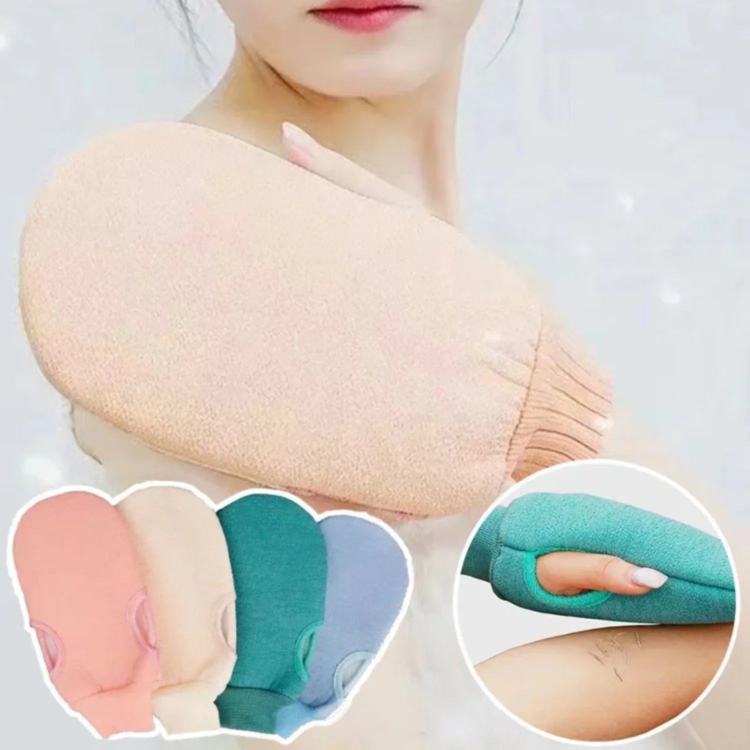 4pcs Bath for Peeling SPA Exfoliating Shower Brush Body Cleaning Scrub Mitt Rub Dead Skin Gloves Shower Towel Foam Body Massage Halalzen
