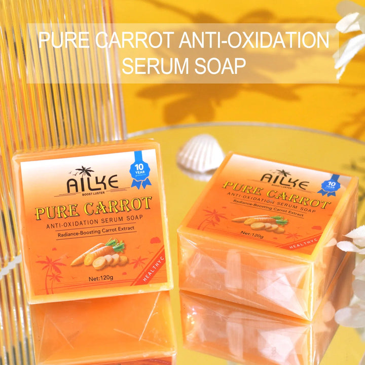 AILKE Pure Carrot Anti-Oxidation Serum Soap, Whitening, Clean Stains, Skin Brightening Soap Bar, With Vitamin C, For Body, Face Halalzen