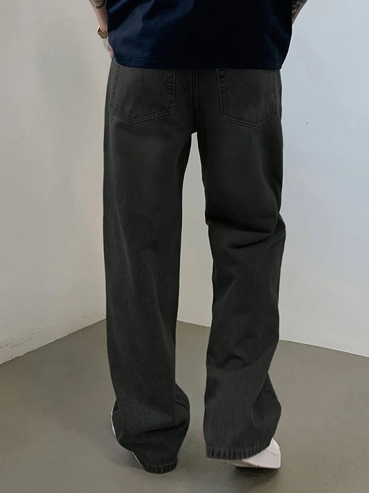 Men'S Skinny Fit Wide Leg Jeans, Men'S Stylish Comfy Denim Pants, Versatile For Four Seasons