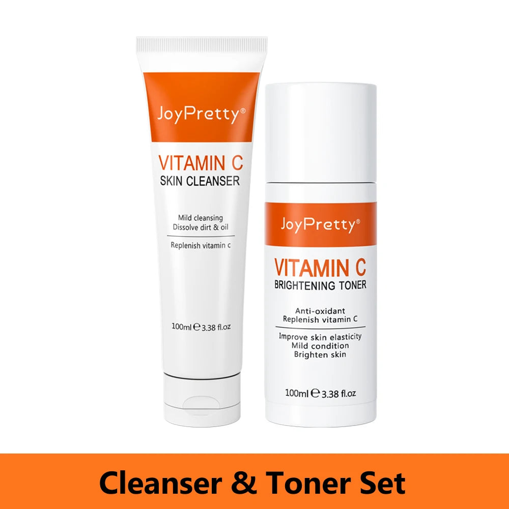 Vitamin C for Face Whitening Set Dark Spots Removal Cream Skincare Kits Eye Lightening Moisturizing Facial Serum Skin Care
