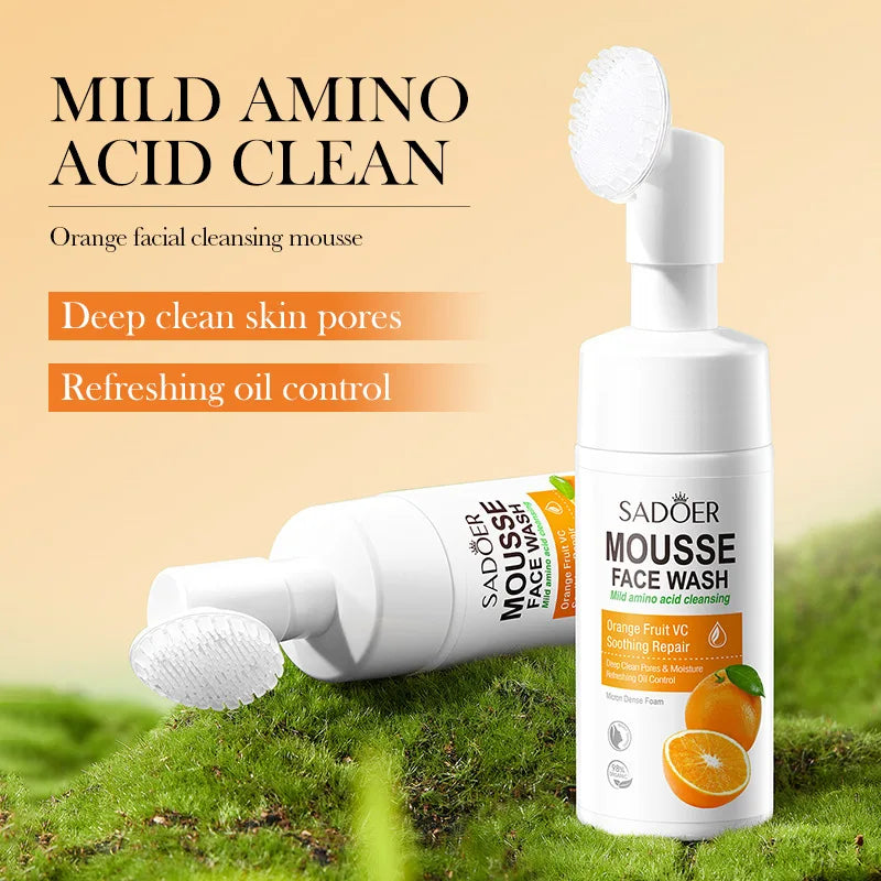 SAODER Fruits Facial Cleanser Face Wash Foam Massasge Cleansing Mossee Anti Wrinkle Moisturizing Hydrating Korean Skin Care Halalzen