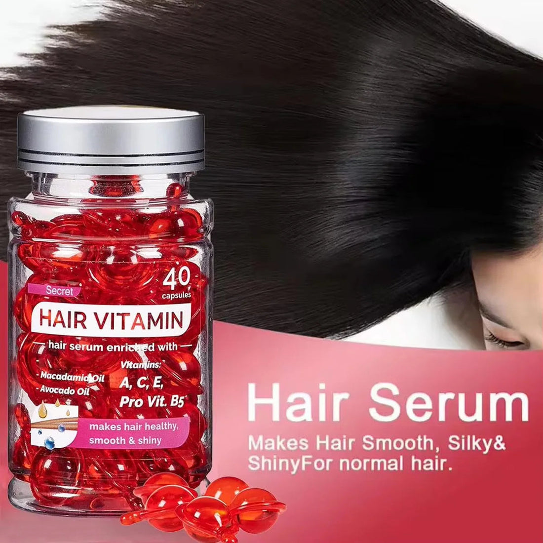 Moroccan Agam Vitamin Oil Hair Care Essence Damaged Nutrition Repair Hair Splitting Improvement Treatment Products 40 Capsules Halalzen