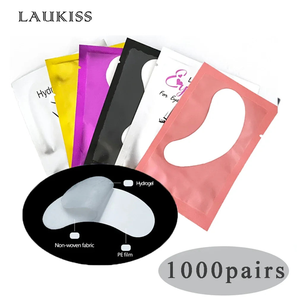 50/500/1000pcs Gel Patches for Eyelashes Building Eyelash Extension Under Eye Pads Lash Stickers Tools Wholesale LAUKISS