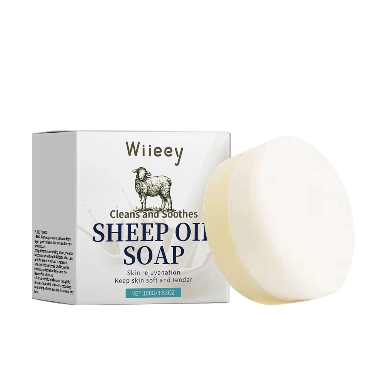 Lanolin Moisturizing Soap - Gentle, Refreshing & Oil-Control Soap for Body Cleansing, Facial Cleansing and Bathing Halalzen