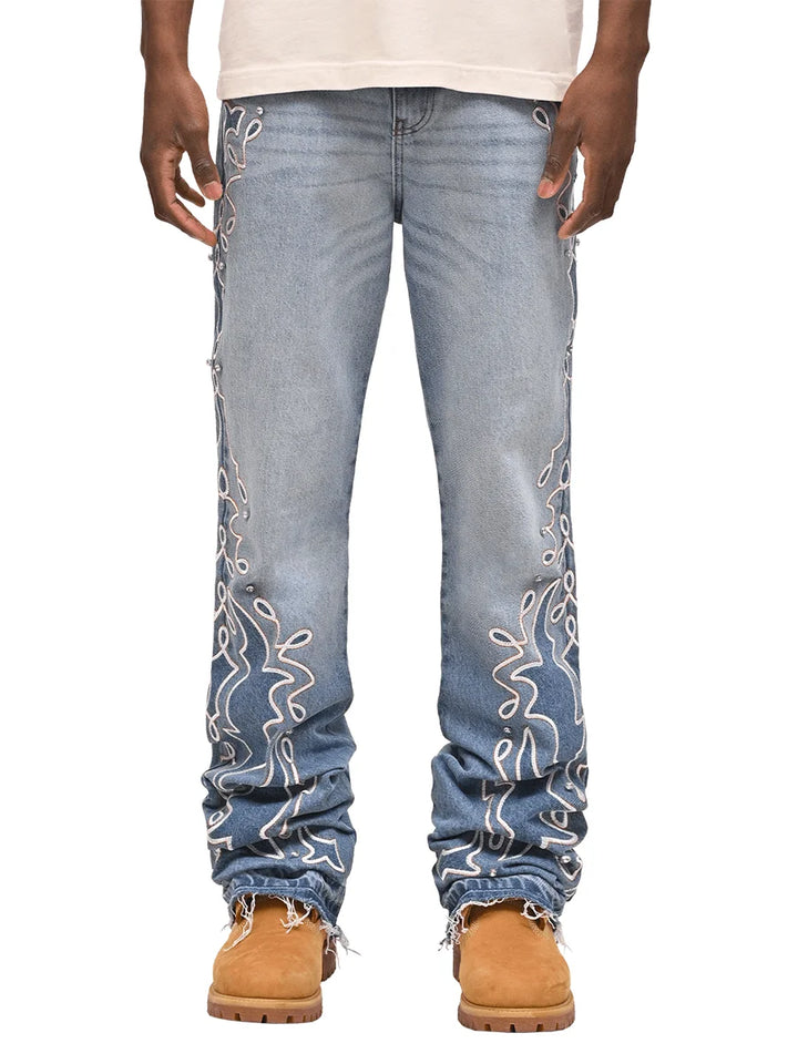 Men s  Fit Stretch Denim Jeans with Classic Five-Pocket Styling and Distressed Details for Everyday Wear