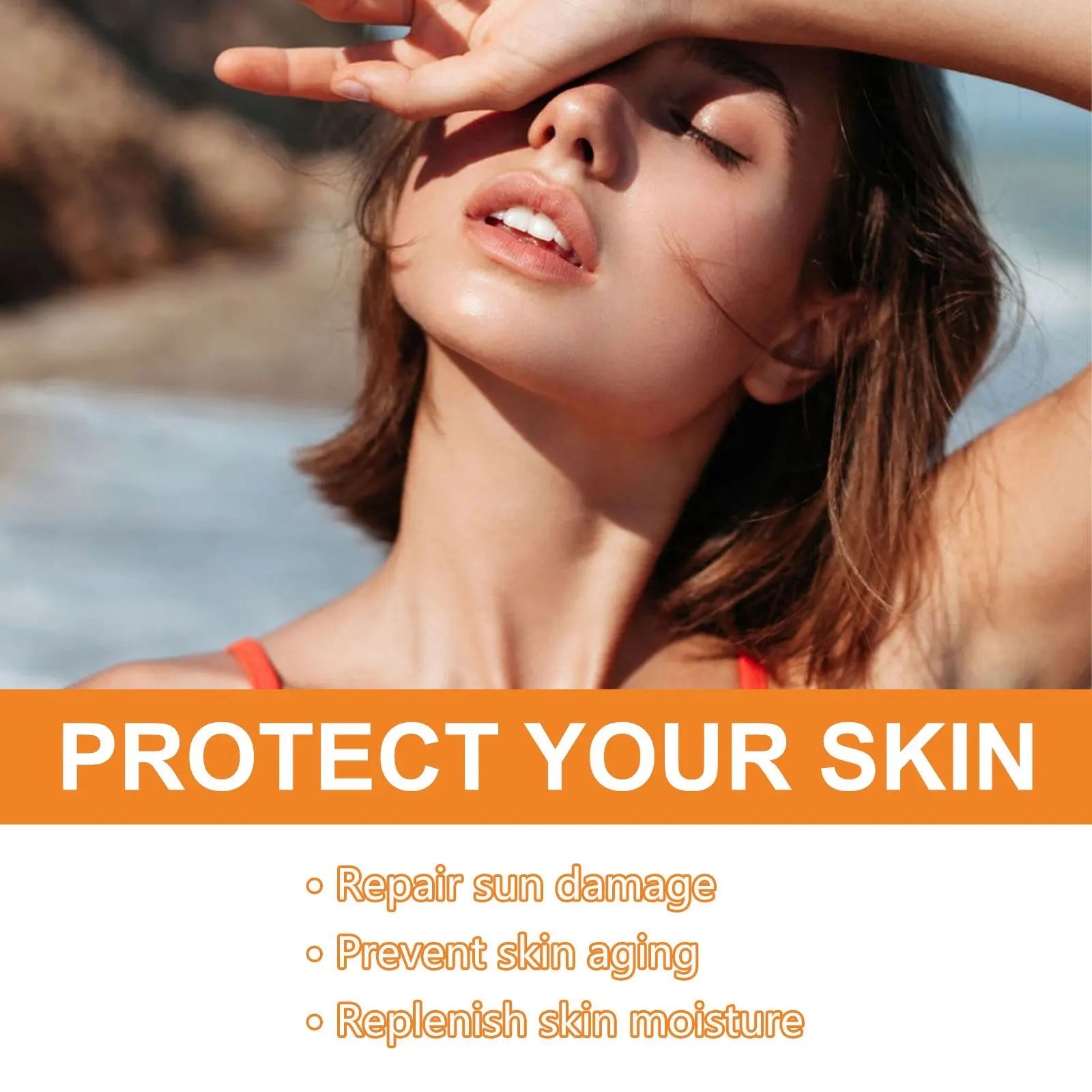Sunscreen Lotion UV Protective Oil-Control Refreshing Skin Moisturizing Sun Isolate Makeup Hyaluronic Acid Concealer Sun Cream Halalzen